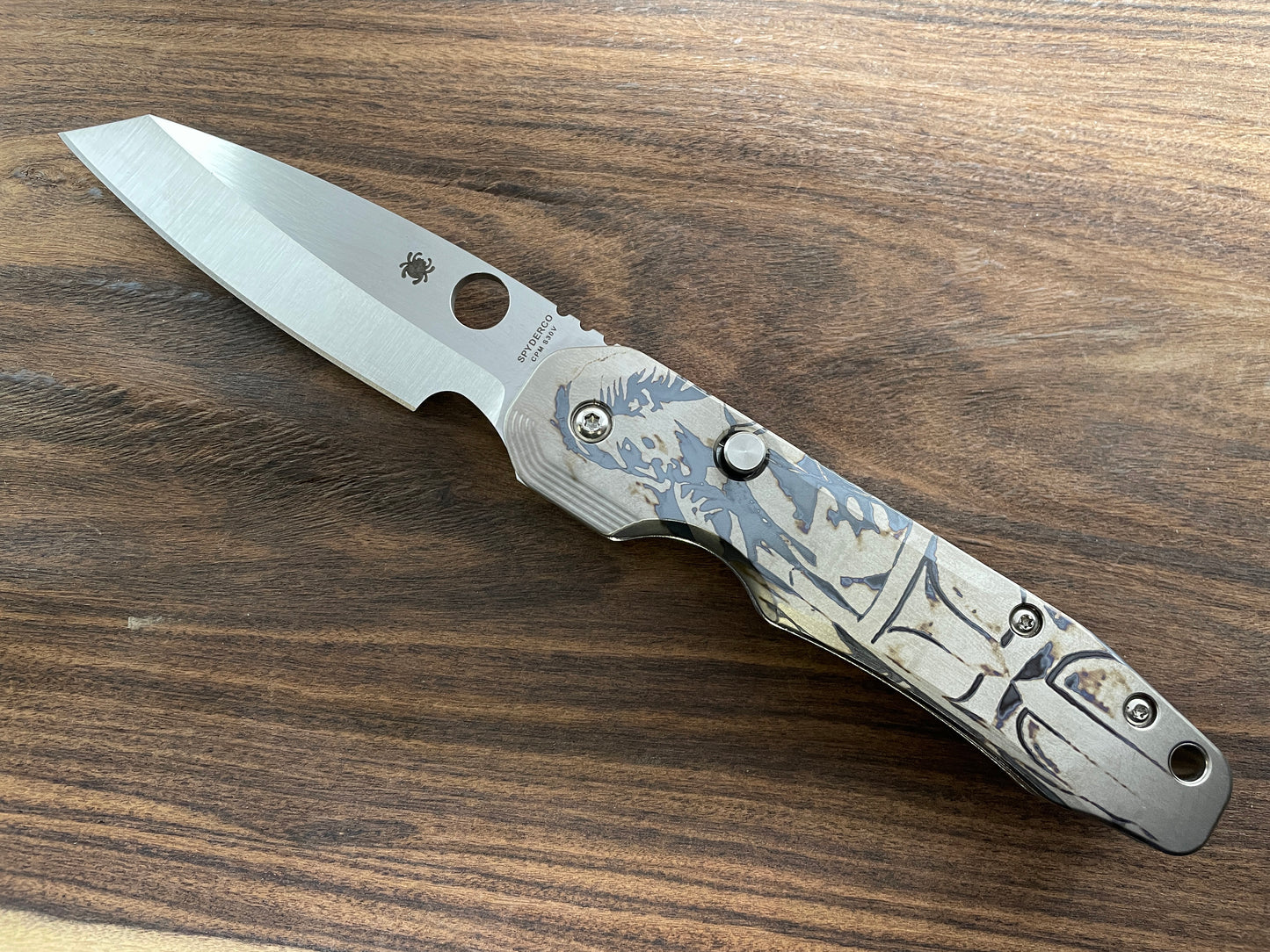 St. MICHAEL the Archangel Titanium Scales for Spyderco SMOCK