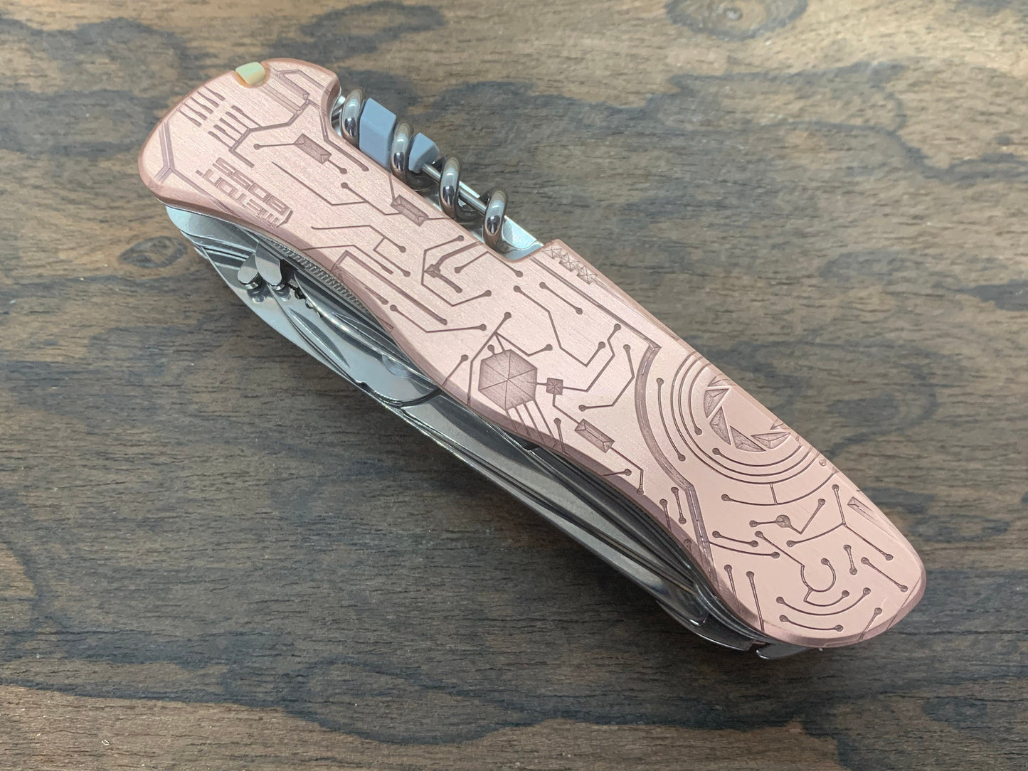 111mm CIRCUIT BOARD engraved Copper Scales for Swiss Army SAK