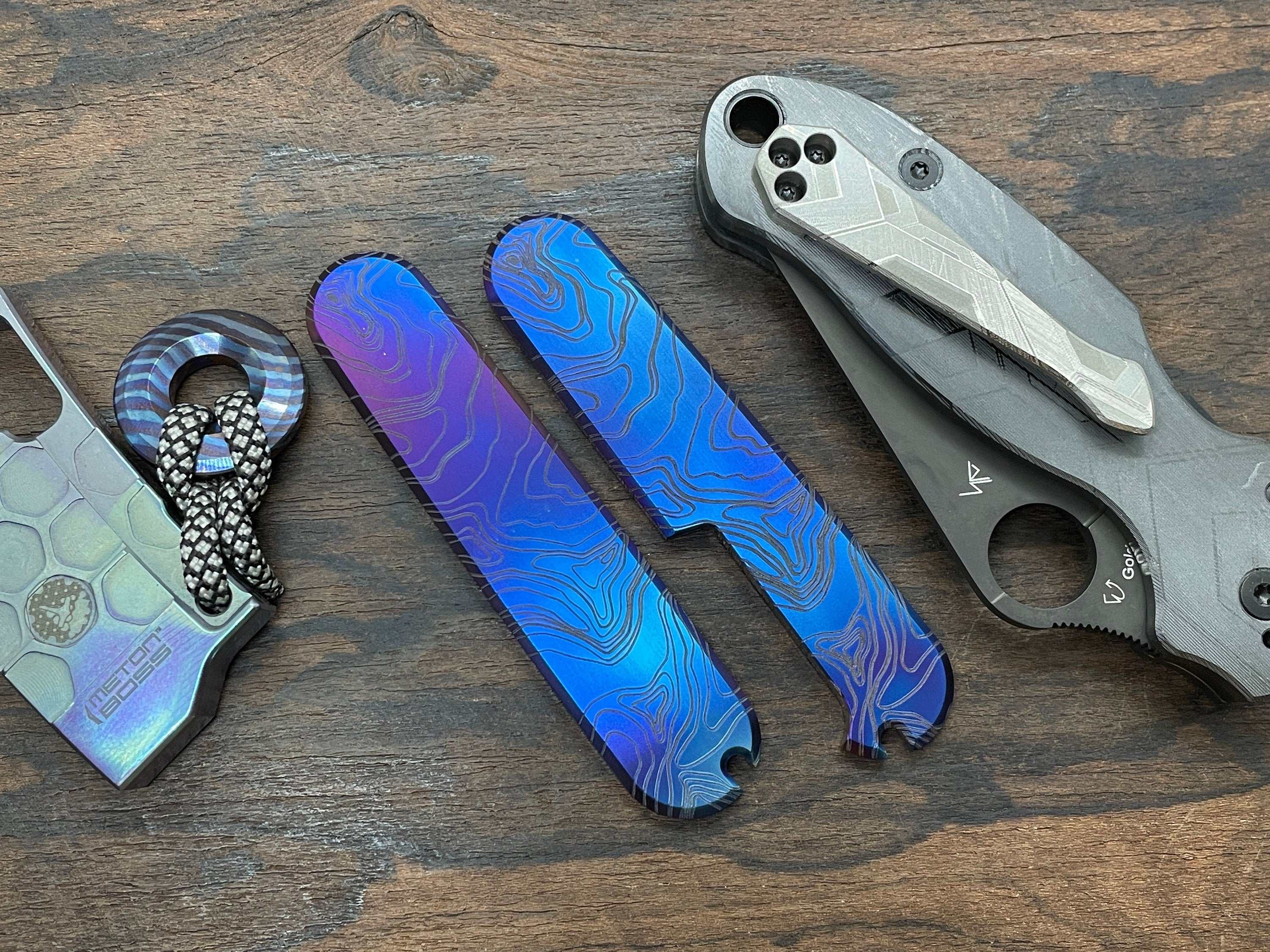 Flamed TOPO 91mm Titanium Scales for Swiss Army SAK – Metonboss