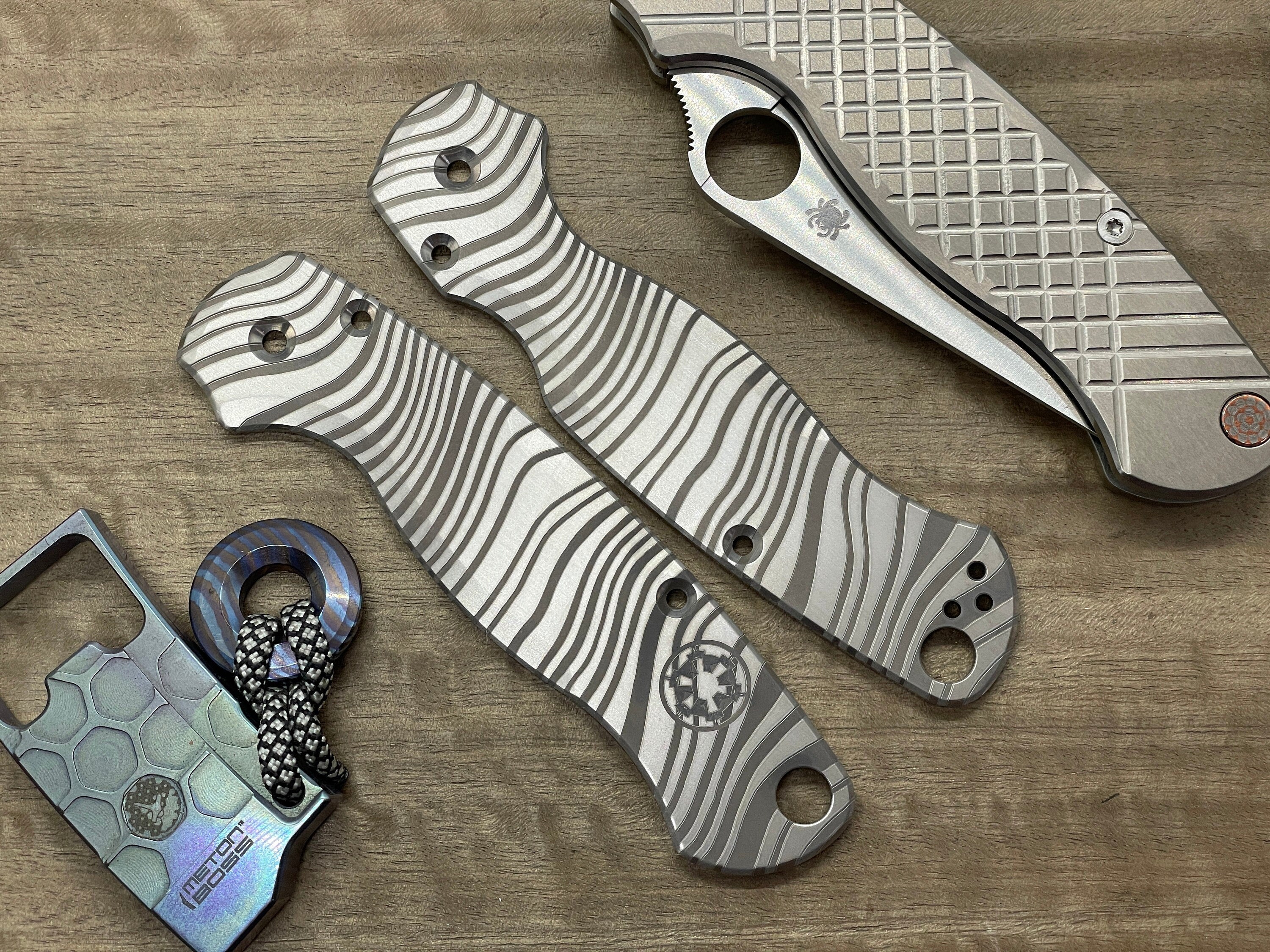 BESKAR Mandalorian Titanium scales for Spyderco Paramilitary 2 PM2