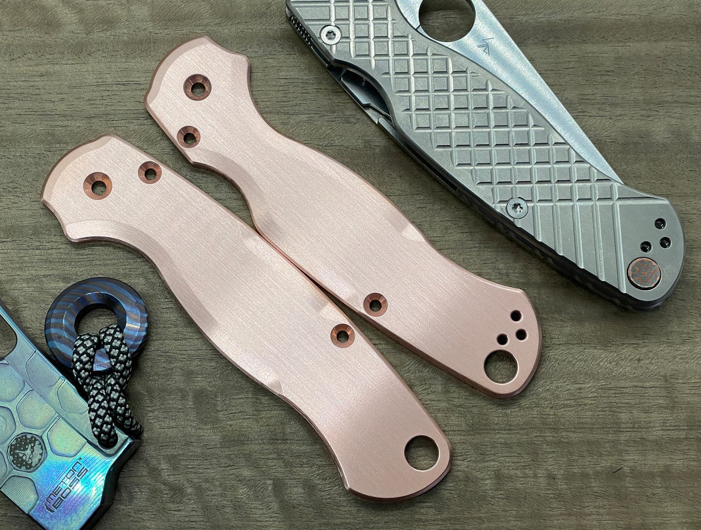 BRUSHED Copper Scales for Spyderco Para 3
