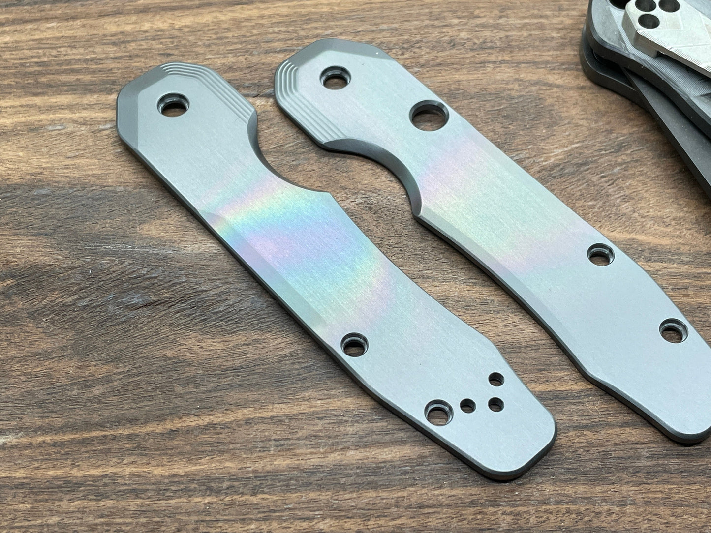 Black Rainbow Zirconium Scales for Spyderco SMOCK