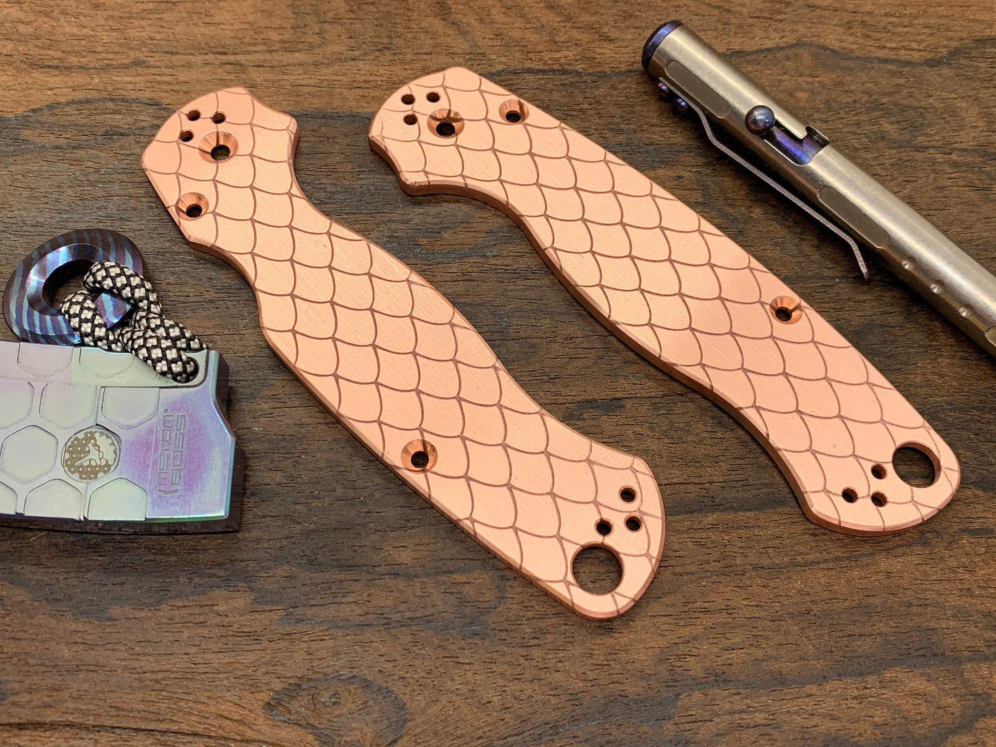 DRAGONSKIN engraved Copper Scales for Spyderco Paramilitary 2 PM2