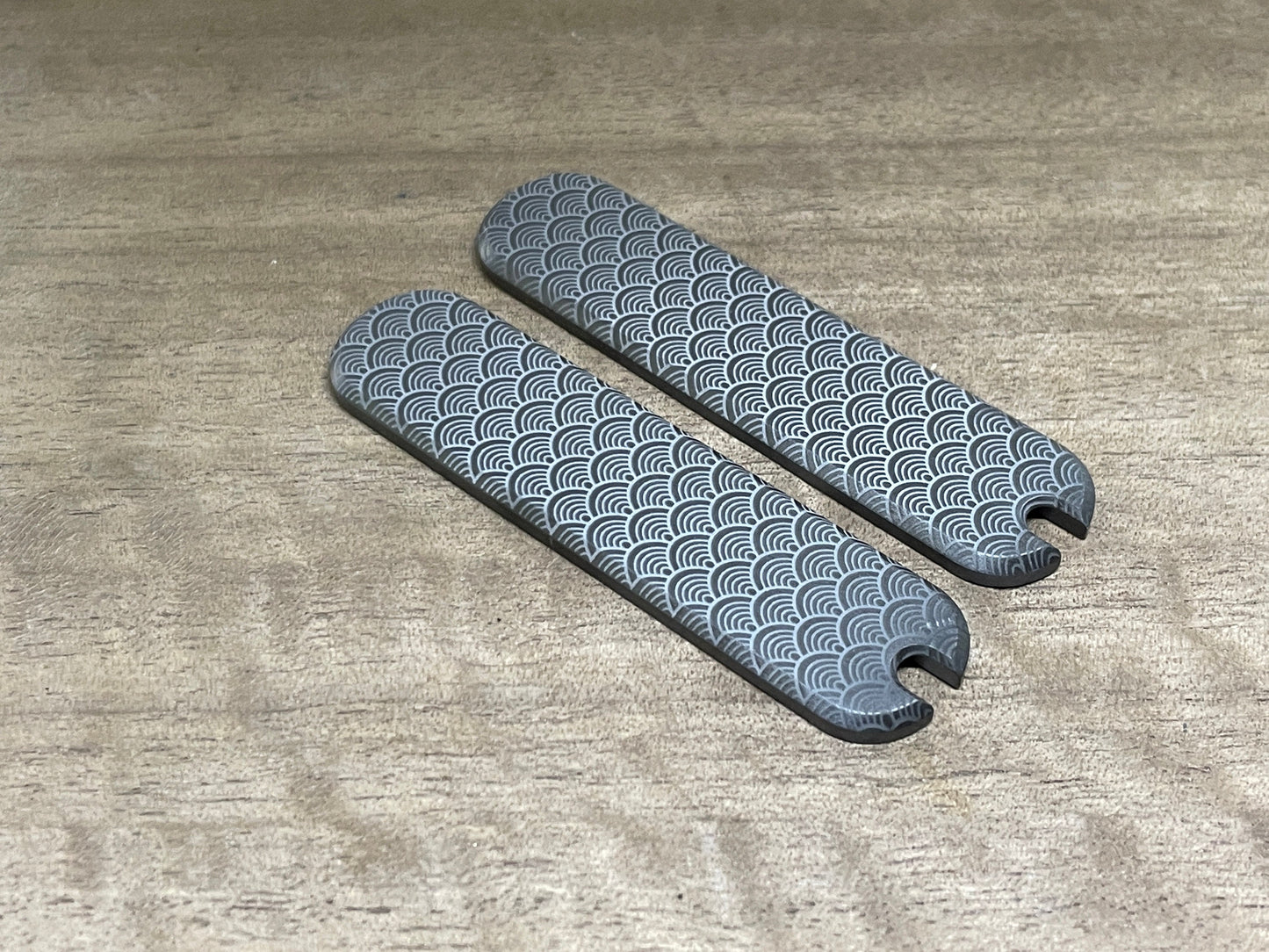 SEIGAIHA 58mm Black Zirconium Scales for Swiss Army SAK