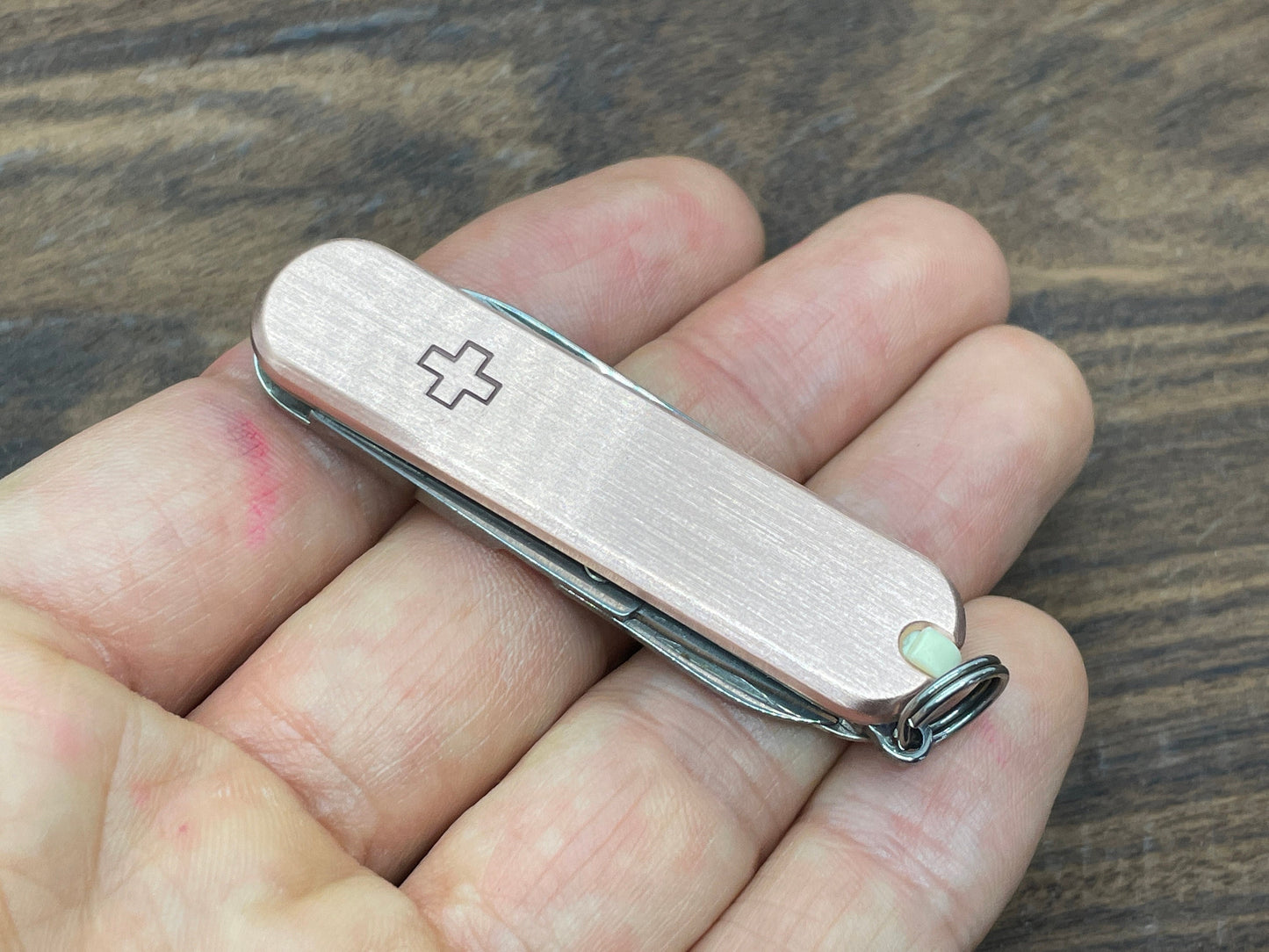 58mm Logo + engraved Copper Scales for Swiss Army SAK