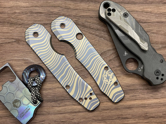 Black BESKAR Mandalorian Titanium Scales for Spyderco SMOCK