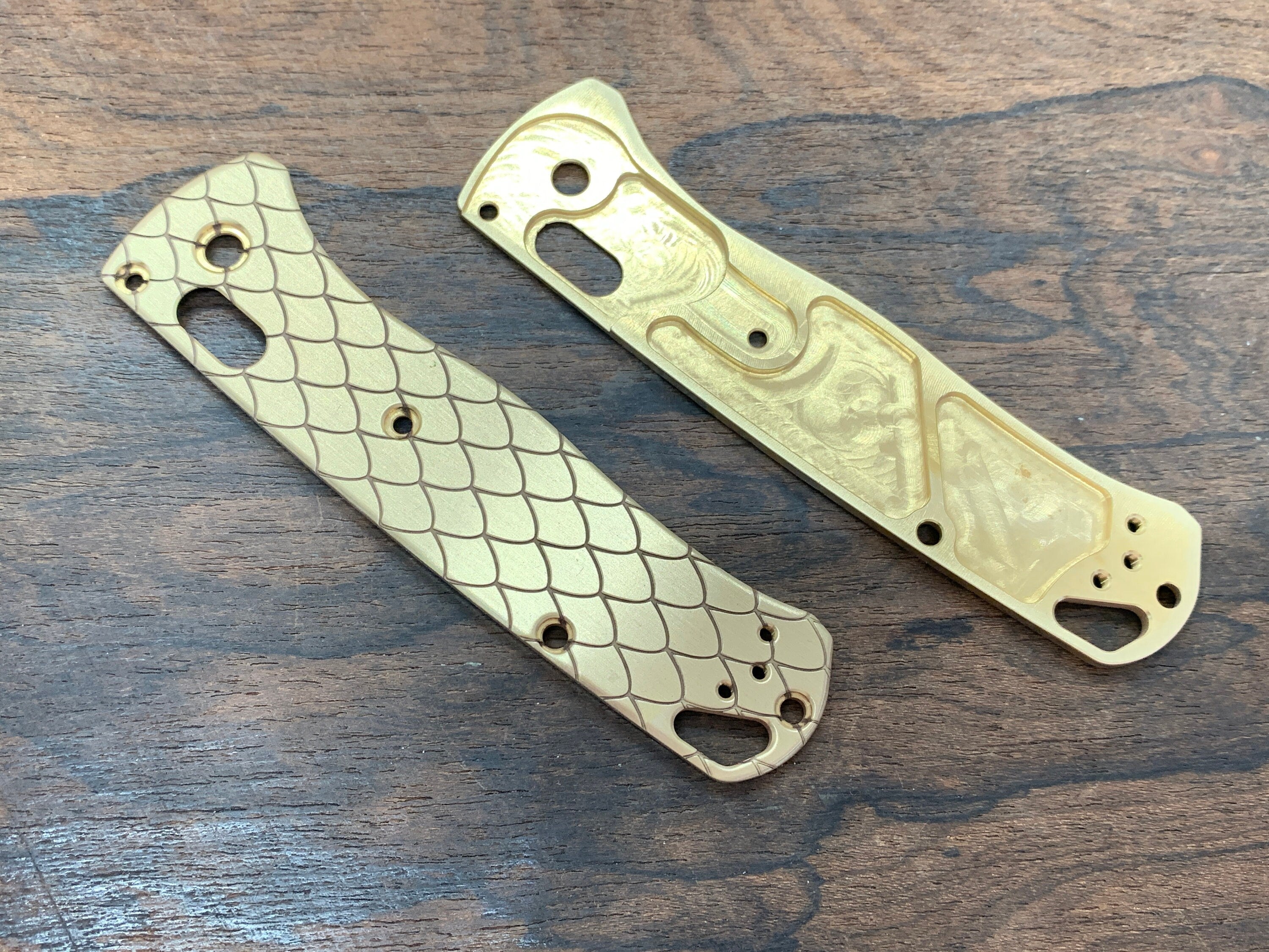 Polished Brass Custom Scales for Benchmade Bugout 535 Folding good Knife scales Pocket knife Handles EDC MetonBoss Every Day Carry Birthday gift