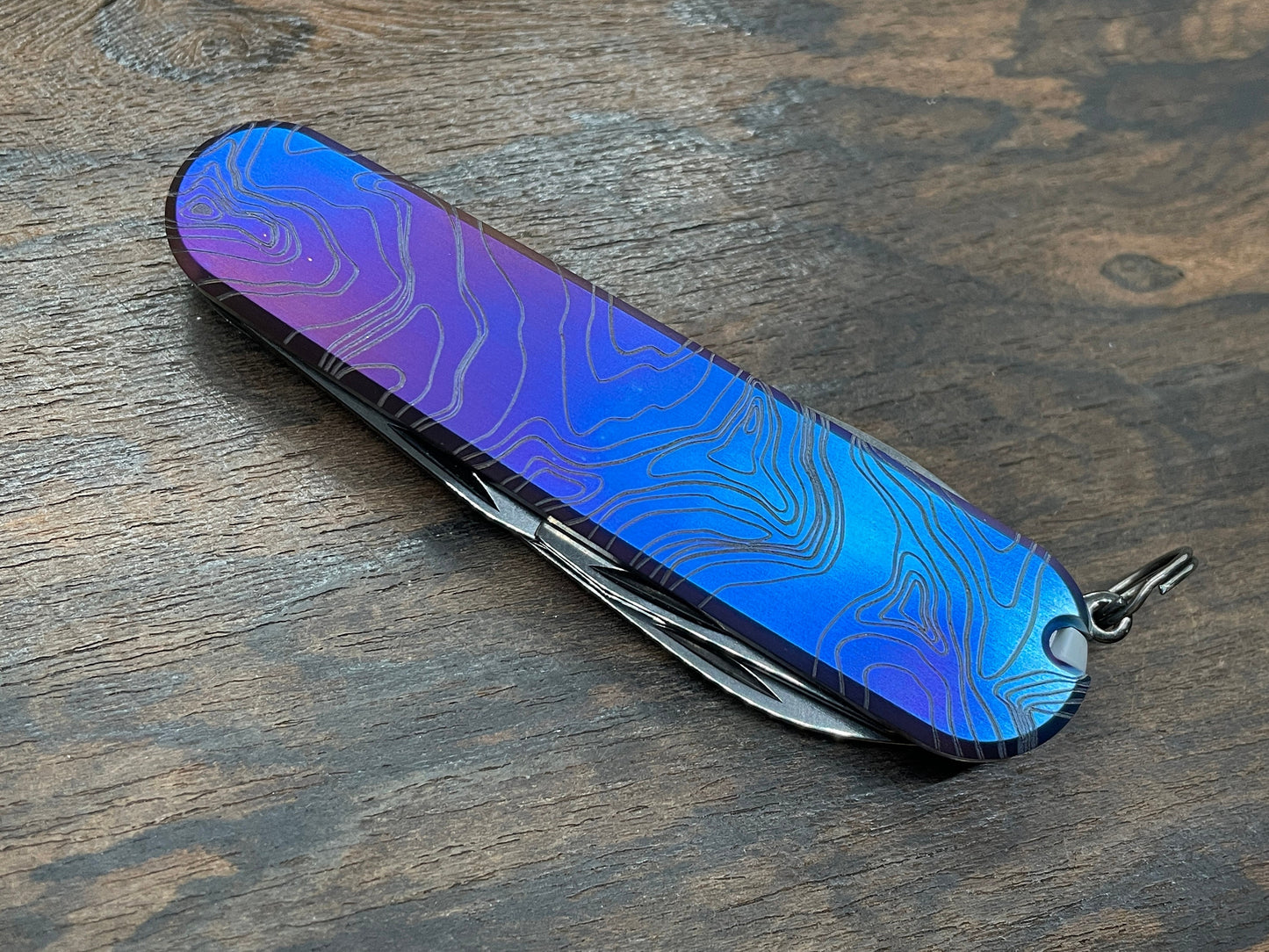 Flamed TOPO 91mm Titanium Scales for Swiss Army SAK