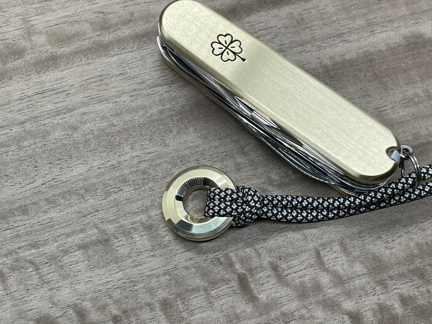 Brass CLOVER engraved 91mm Scales for Swiss Army SAK