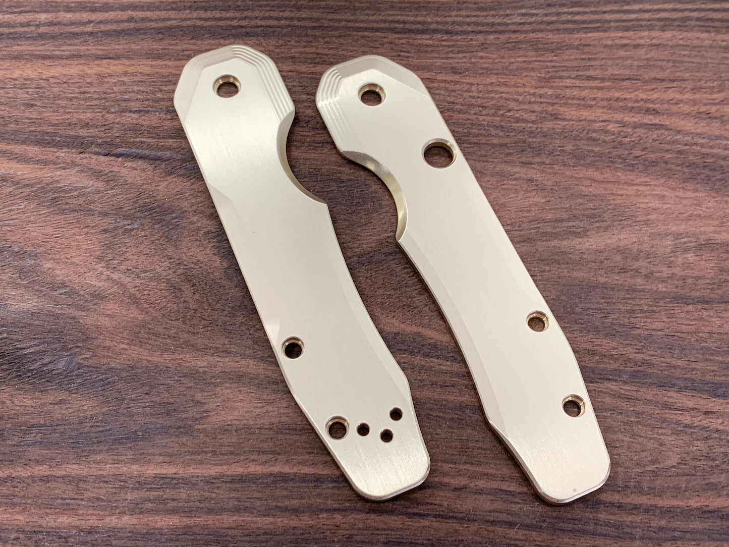 BRUSHED Brass Scales for Spyderco SMOCK