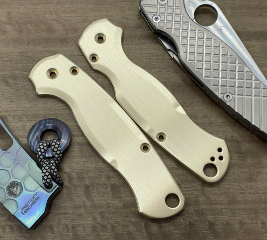 Brushed Brass Scales for Spyderco Paramilitary 2 PM2