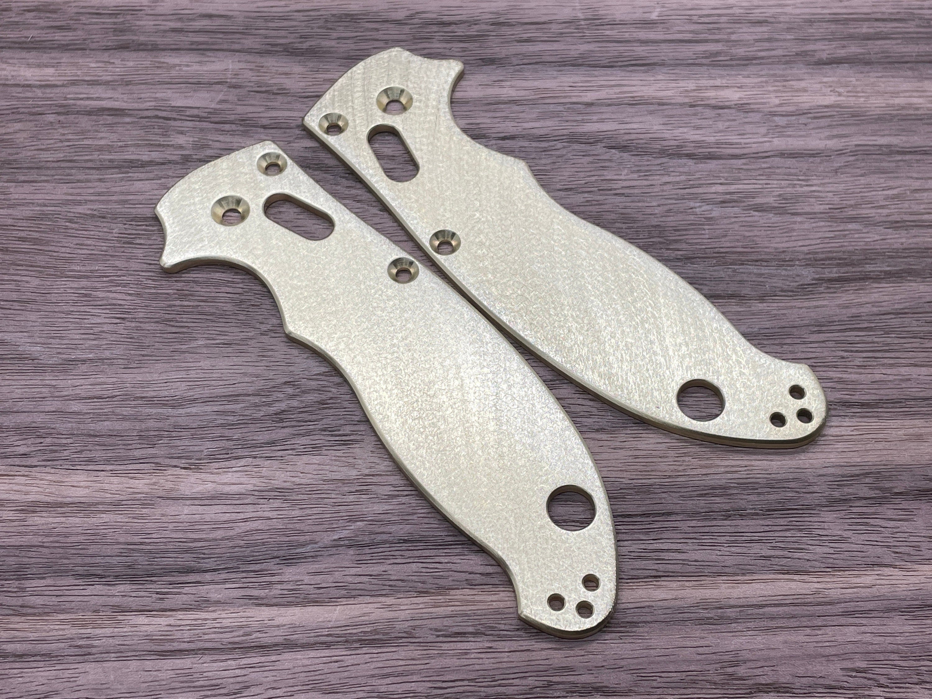 Deep BRUSHED Brass scales for Spyderco MANIX 2