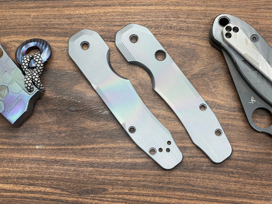 Black Rainbow Zirconium Scales for Spyderco SMOCK