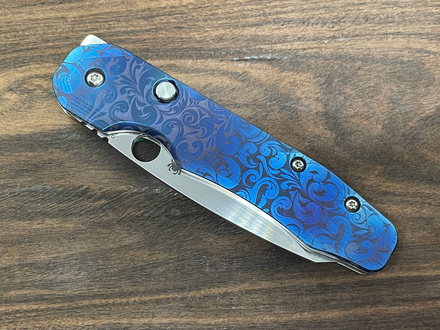 Flamed VICTORIA Titanium Scales for Spyderco SMOCK