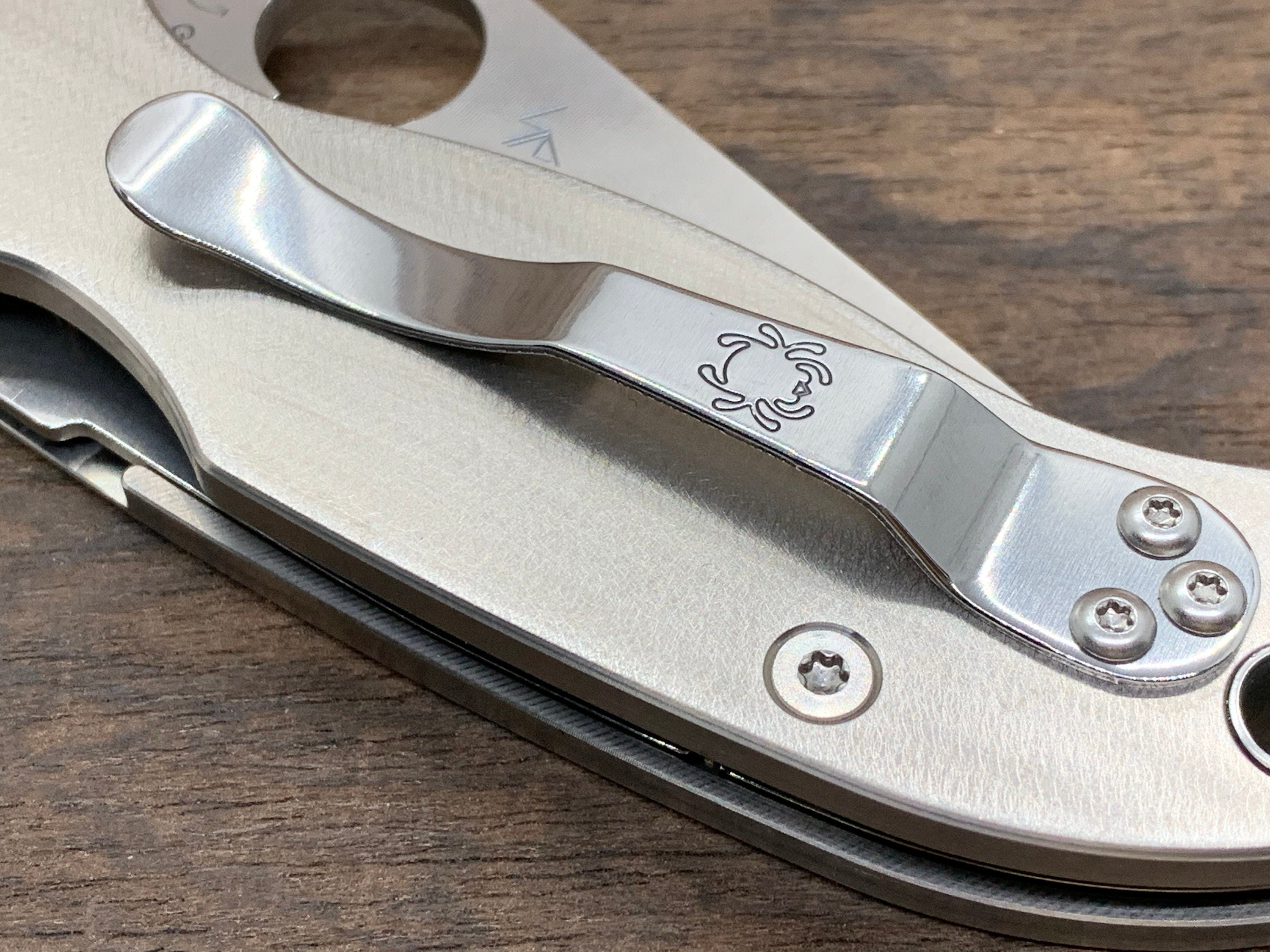 Deep Brushed Titanium Scales for Spyderco Para 3