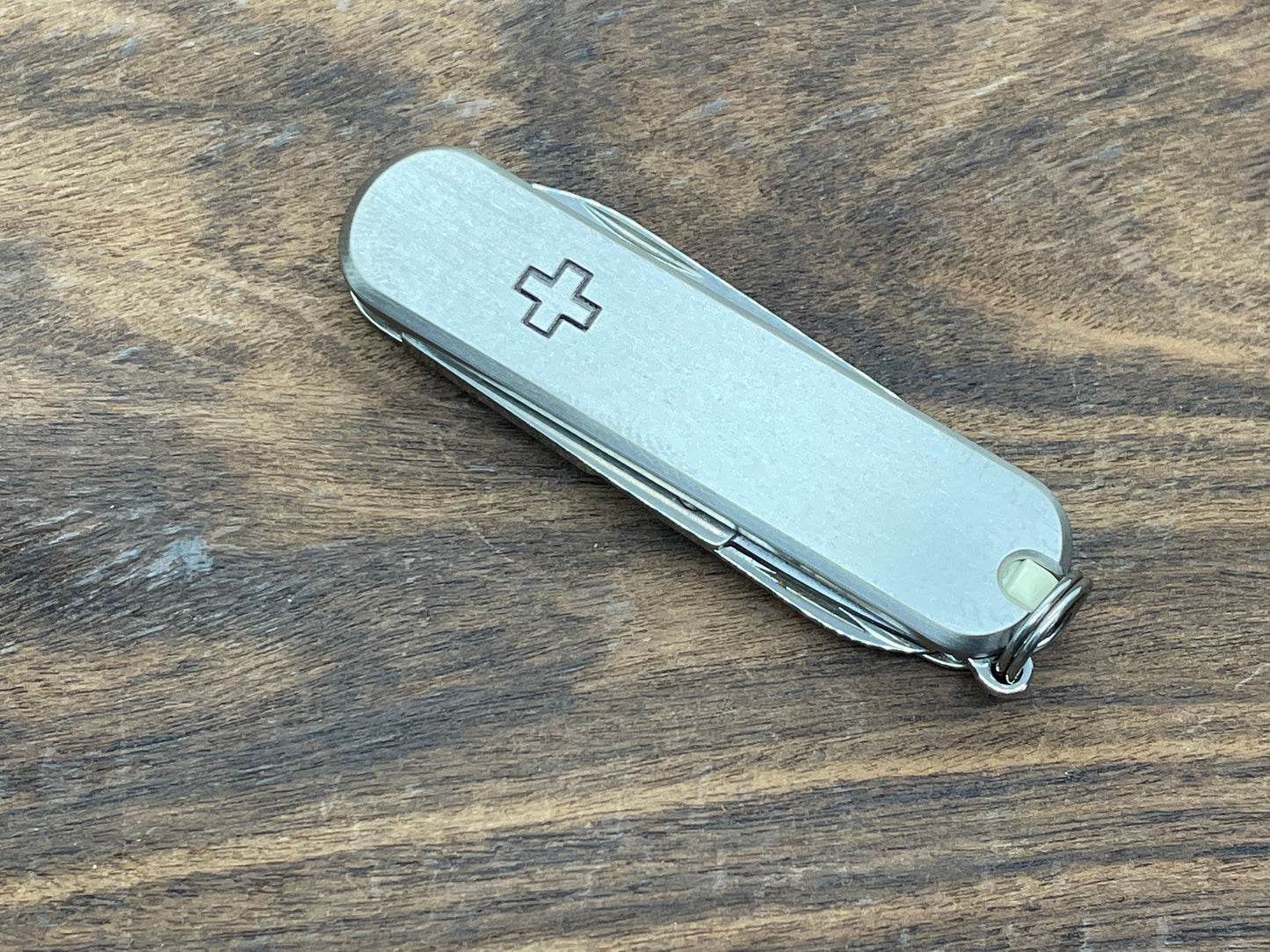 Logo + engraved 58mm Titanium Scales for Swiss Army SAK