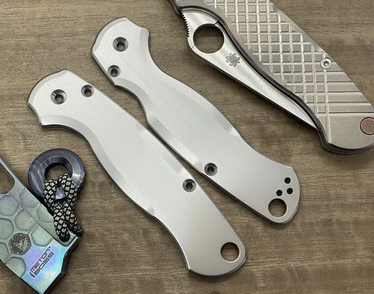 Brushed Titanium Scales for Spyderco Paramilitary 2 PM2