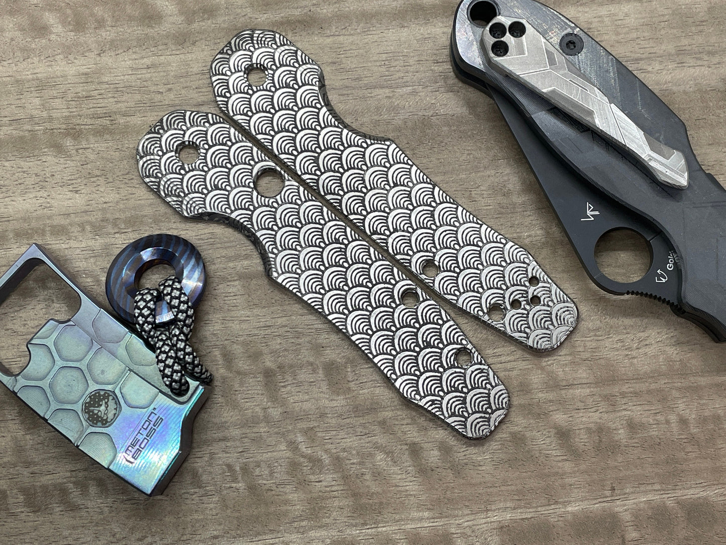 SEIGAIHA Titanium Scales for Spyderco SMOCK