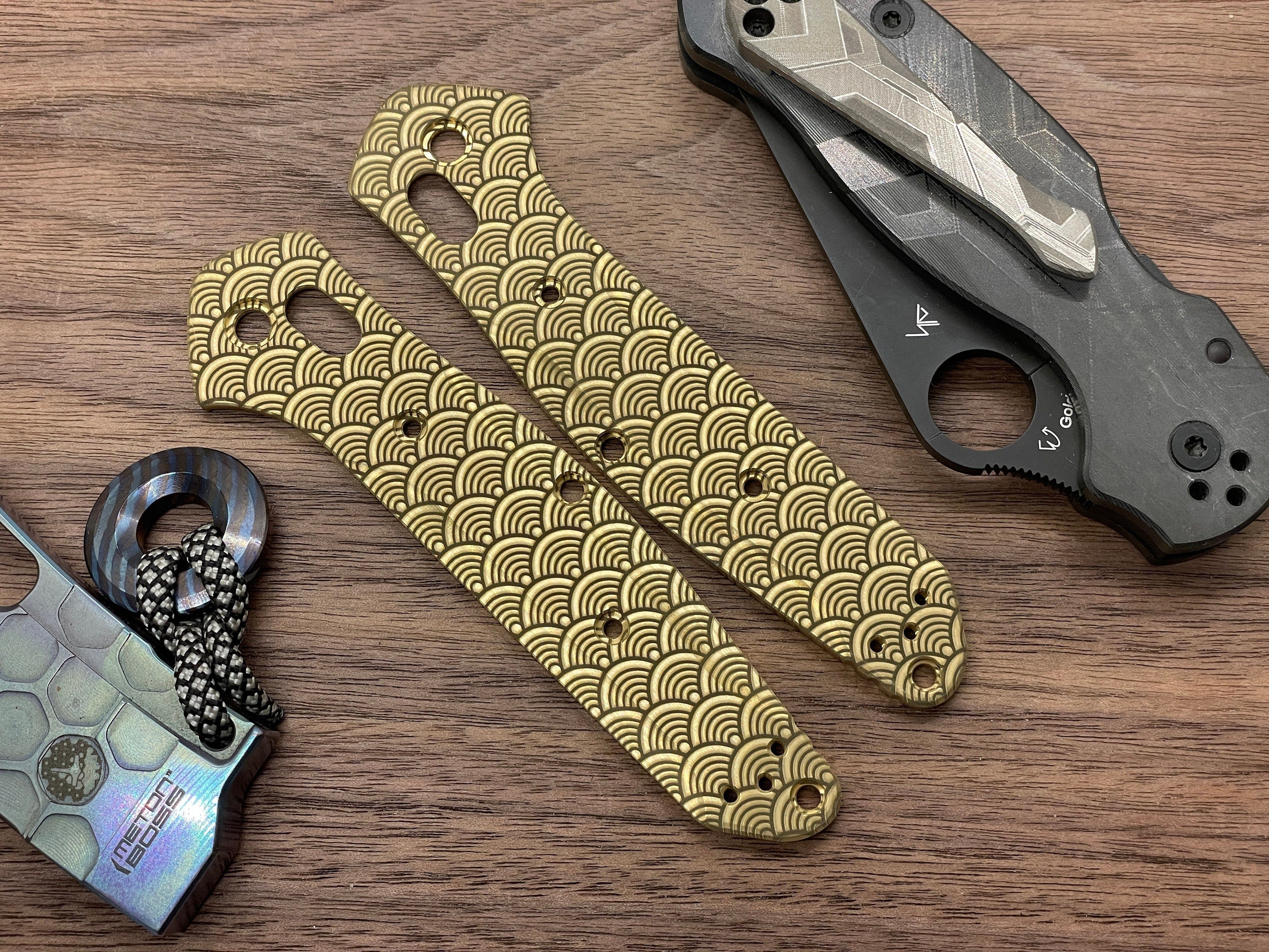 COMPASS engraved Brass Knife Scales high quality for Benchmade 940 Osborne Folding Knife scales Pocket knife EDC gear MetonBoss Every Day Carry Cnc