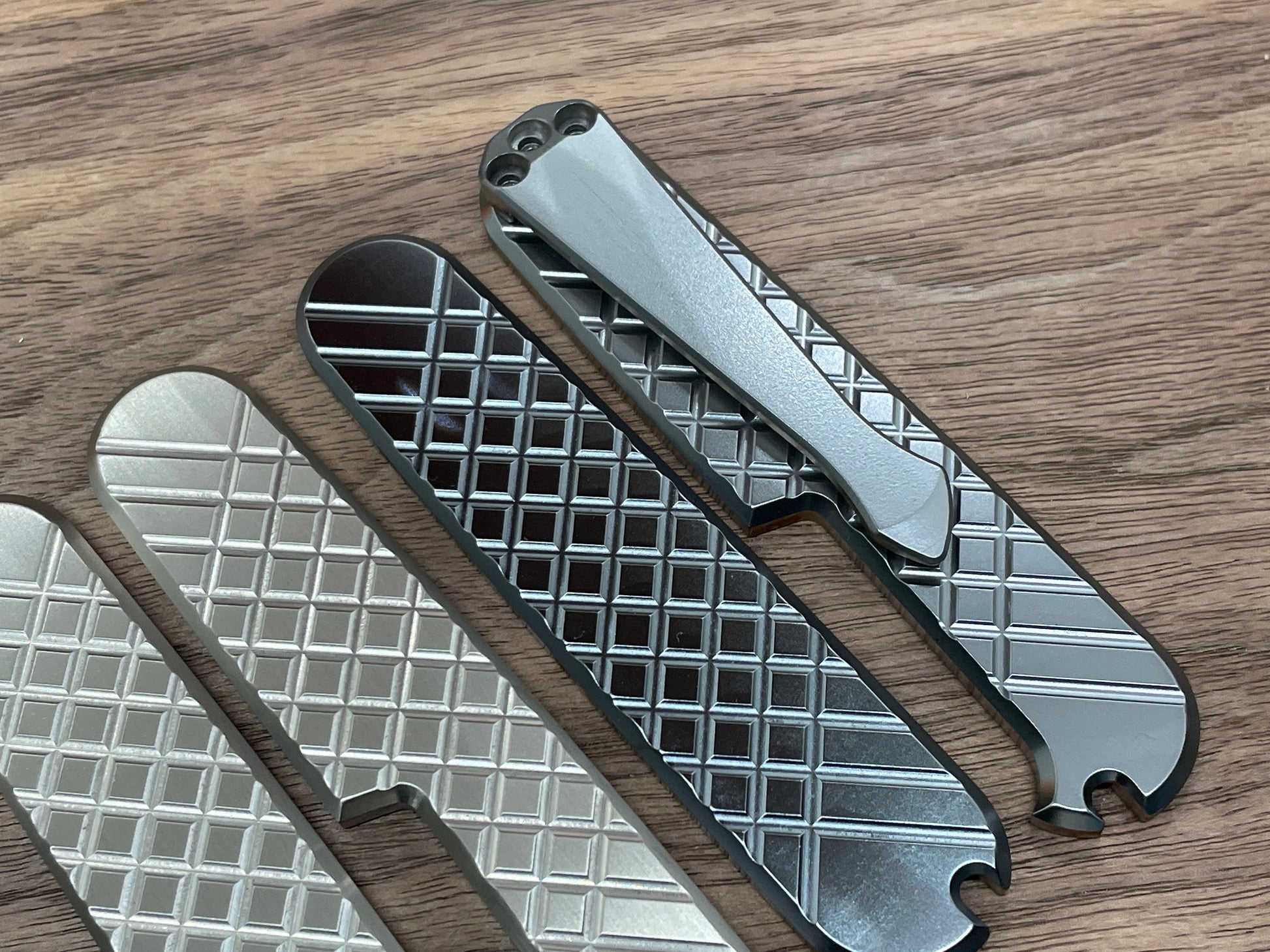 MetonBoss 58mm Titanium Swiss Army Knife Scales, Black Heat