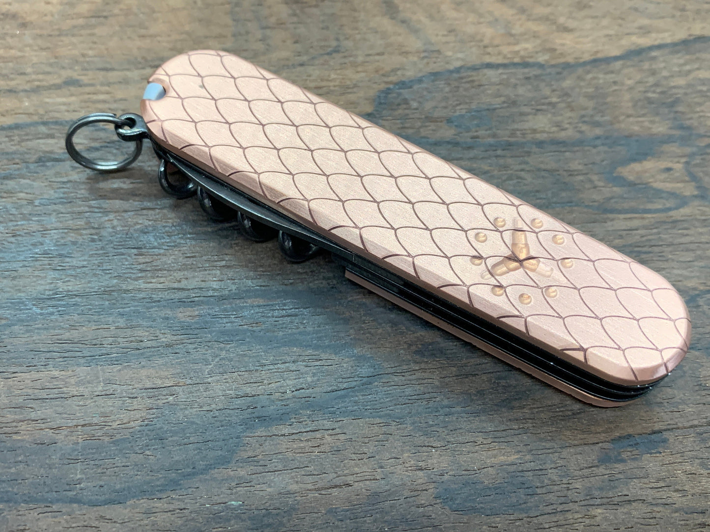 DRAGONSKIN engraved 91mm Copper Scales for Swiss Army SAK