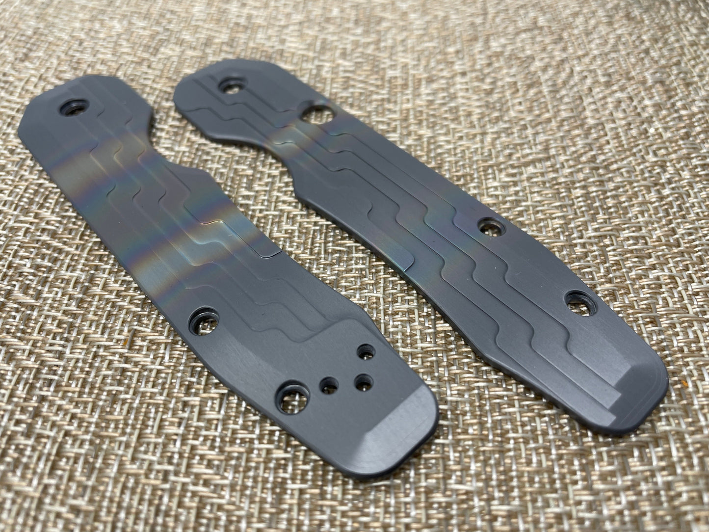 Black Rainbow AZTEC Zirconium Scales for Spyderco SMOCK