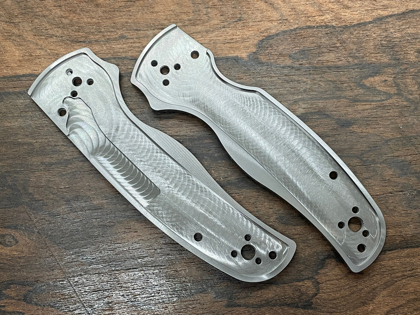 TOPO engraved Black Zirconium Scales for SHAMAN Spyderco