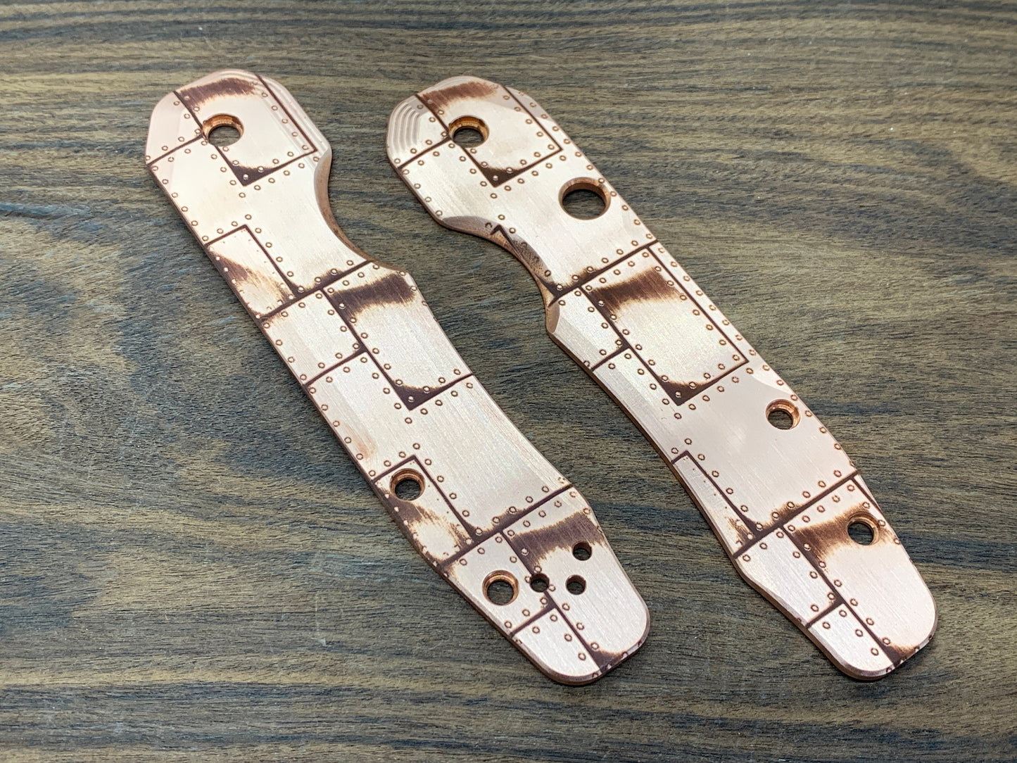 RIVETED AIRPLANE Copper Scales for Spyderco SMOCK