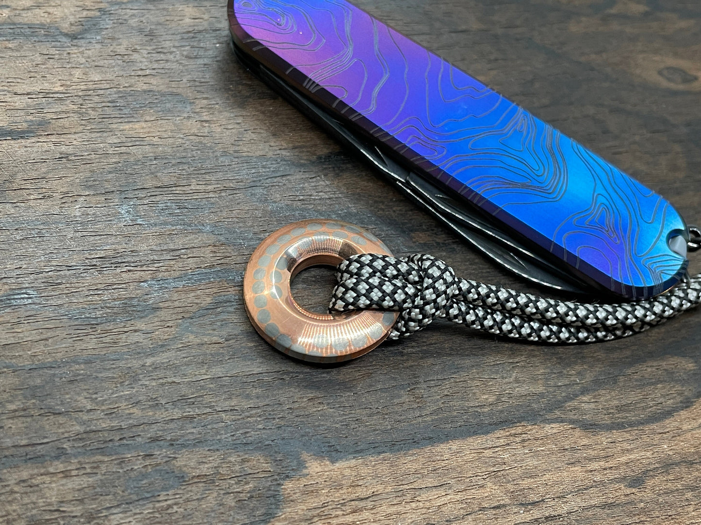 Flamed TOPO 91mm Titanium Scales for Swiss Army SAK