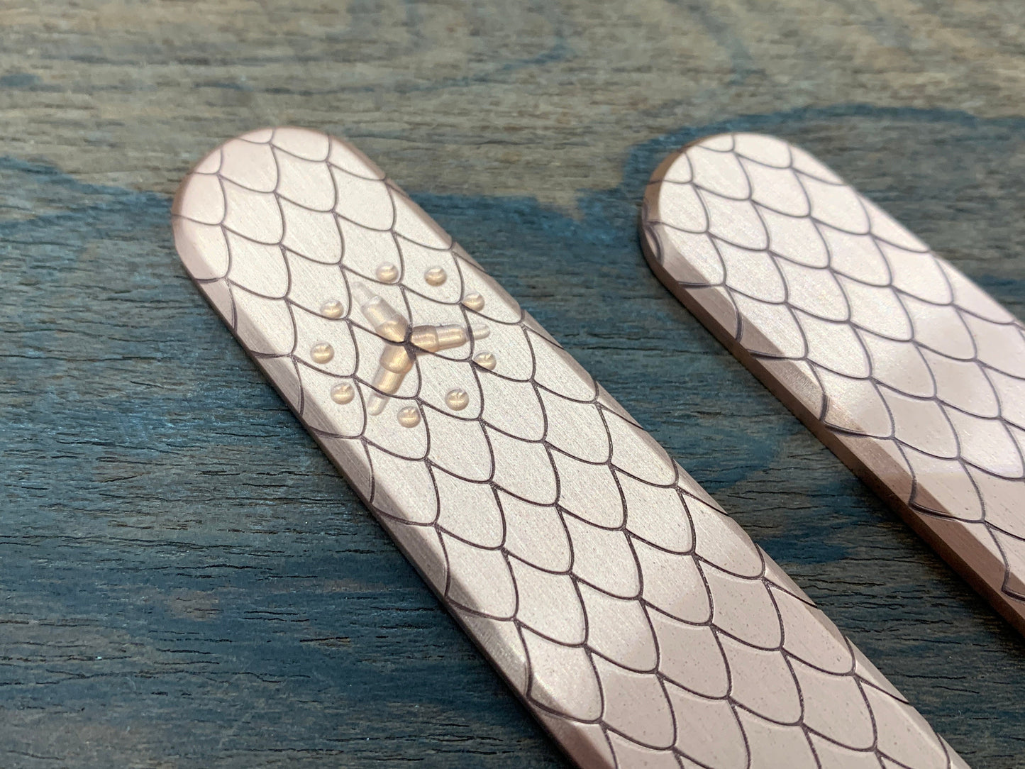 DRAGONSKIN engraved 91mm Copper Scales for Swiss Army SAK