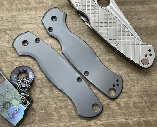 Brushed black Zirconium scales for Spyderco Paramilitary 2 PM2