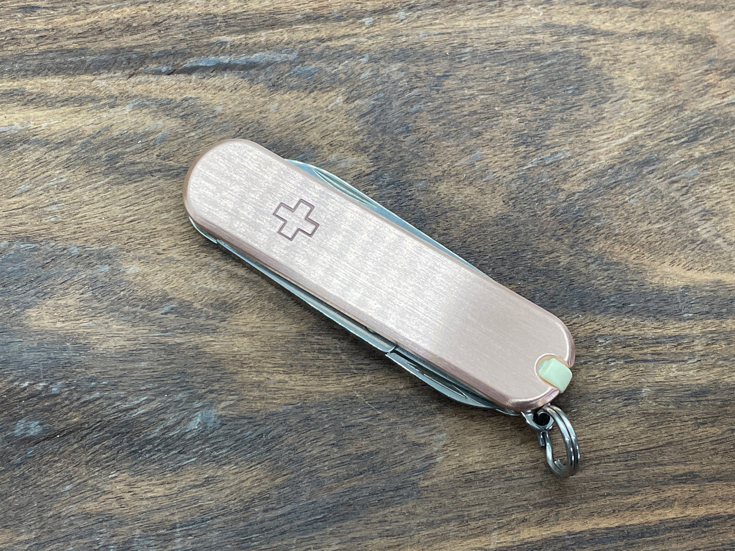 58mm Logo + engraved Copper Scales for Swiss Army SAK