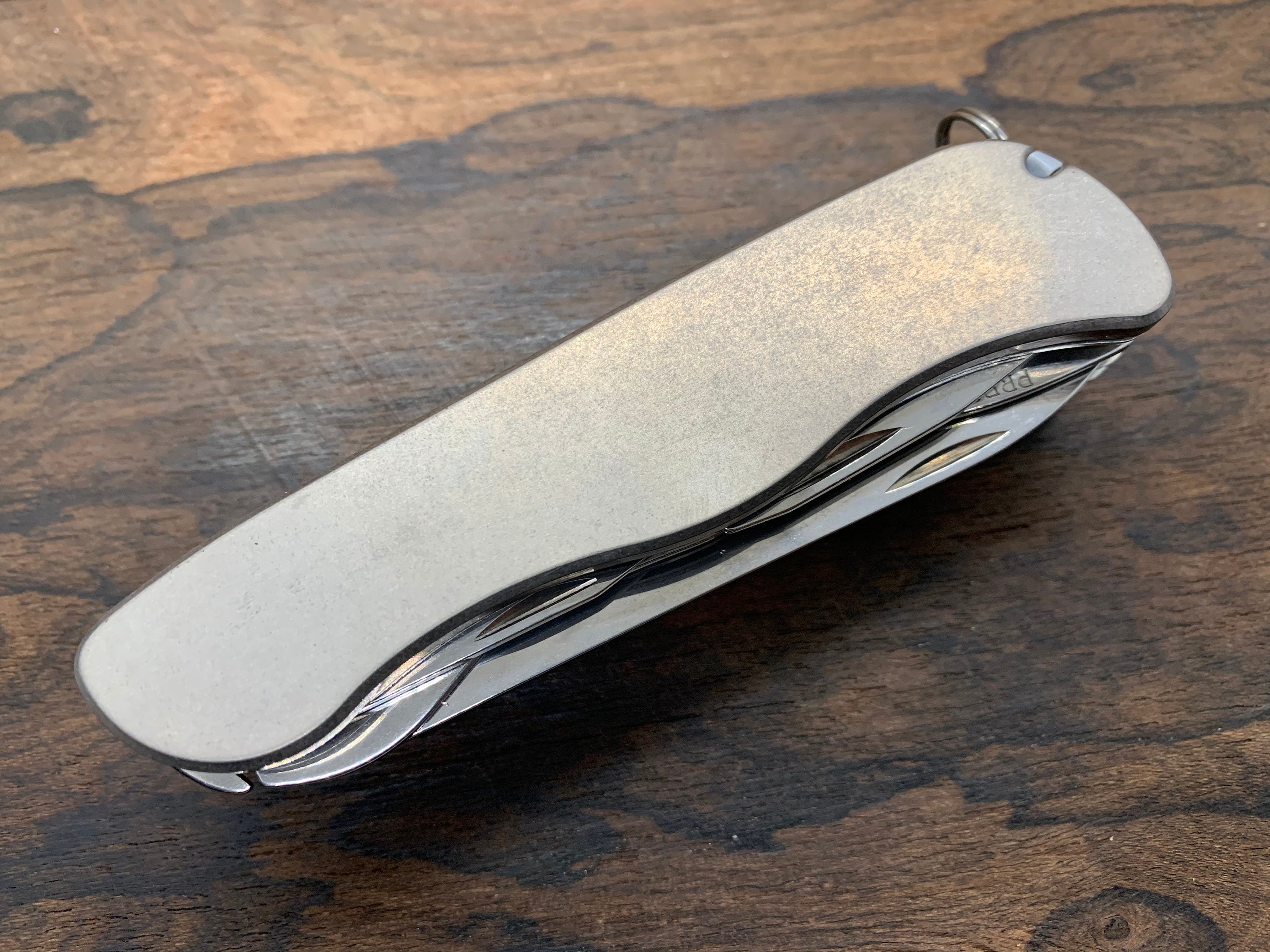 111mm Tumbled Titanium Scales for Swiss Army SAK